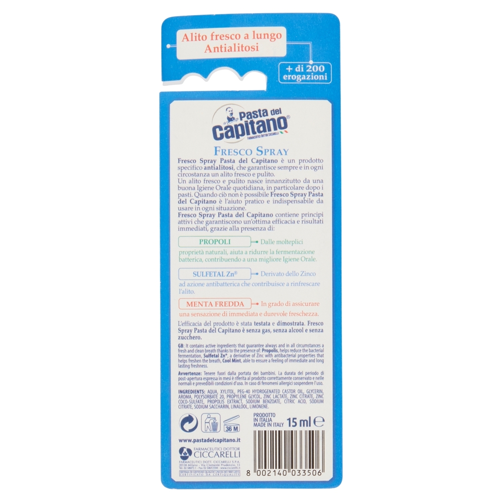 Pasta del Capitano Fresco Spray 15 ml